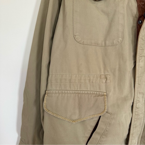ORVIS Vintage Khaki Beige Chore Safari Field Utility Cotton Jacket Size XL 46-48 - Picture 8 of 16
